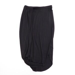 Free People FP Beach Womens Daphne Midi Skirt Black Asymmetrical Drape Small